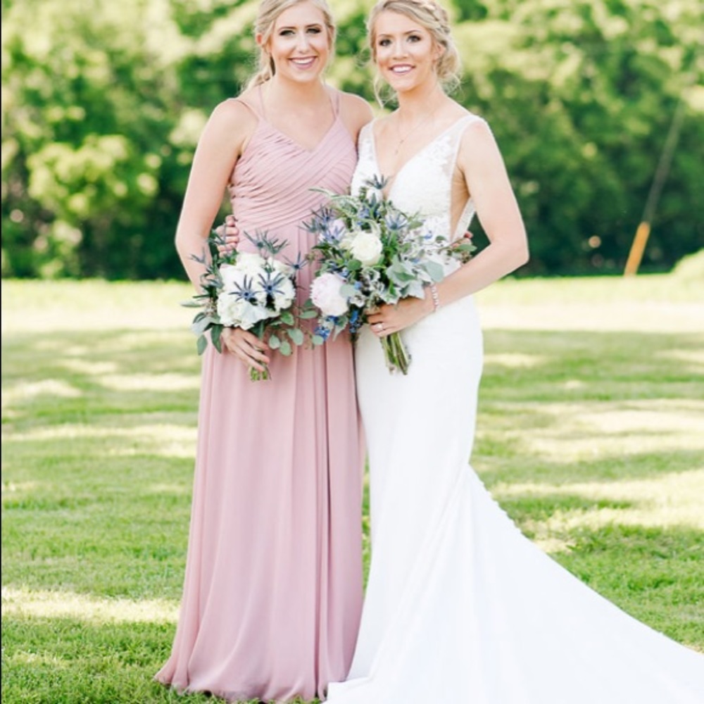 Azazie dusty rose bridesmaid dress